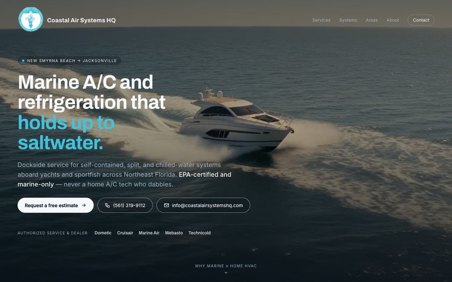 A marine air-conditioning service website design